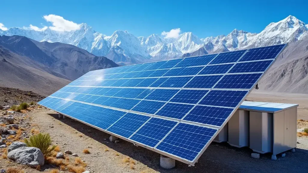 Een zonnecentrale op 5228 m hoogte: een ongekende energieprestatie
